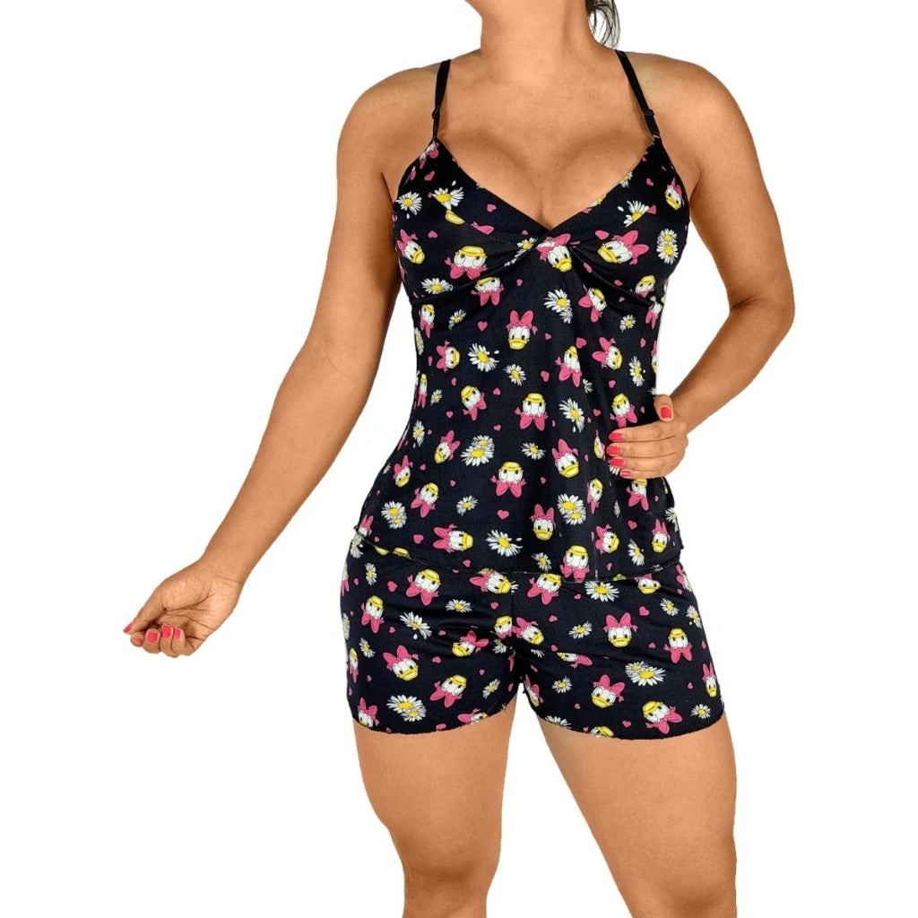Baby Doll Pijama Feminino Conjunto Roupa de Dormir